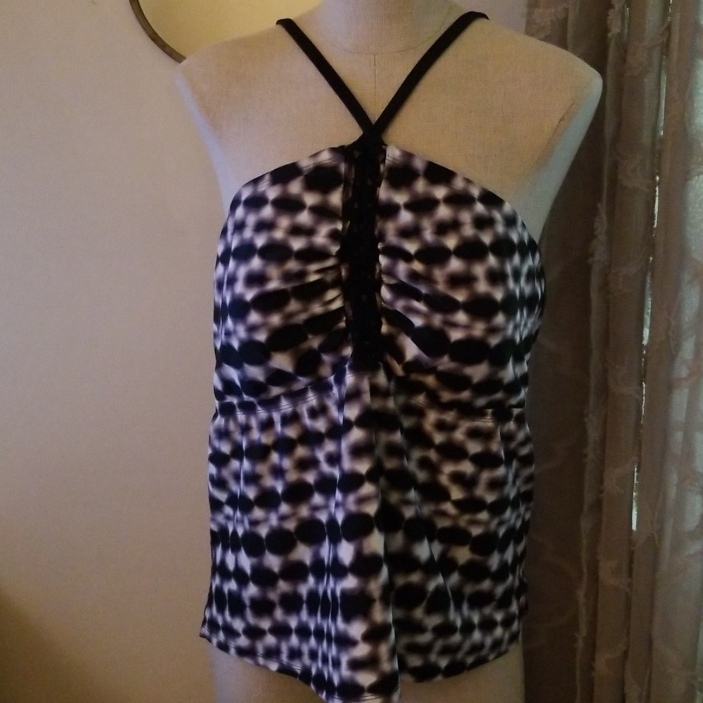 Black & white tankini